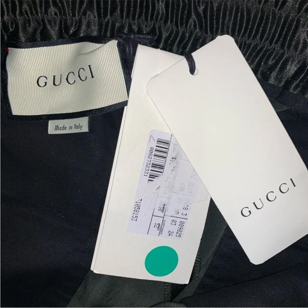 GUCCI MENS ACETATE SILK JOGGING STRIPE GREEN PANTS SIZE 52 EU - Picture 8 of 10